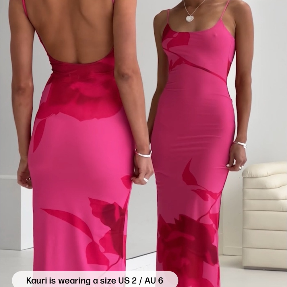 Knox Maxi Dress Hot Pink Floral NWT